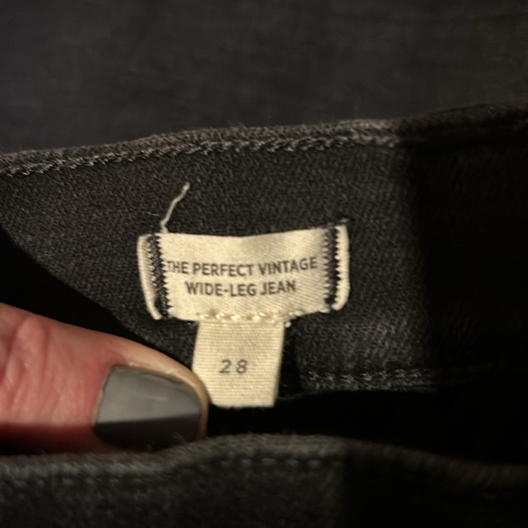 Madewell The Perfect Vintage Black Wide-Leg Jeans Size 28 - Picture 10 of 12
